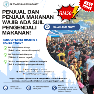 Food Handler Training (Online – 3 Hours) Latihan Pengendali Makanan (Atas Talian – 3 Jam)